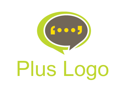 apostrophes in speech bubble communication logo