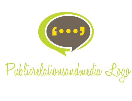 apostrophes in speech bubble communication logo