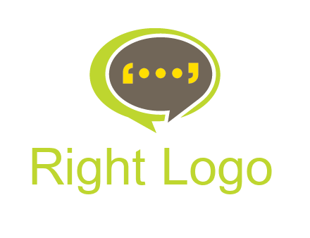 apostrophes in speech bubble communication logo