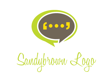 apostrophes in speech bubble communication logo