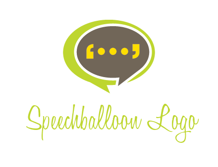 apostrophes in speech bubble communication logo