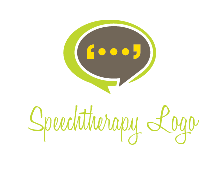 apostrophes in speech bubble communication logo