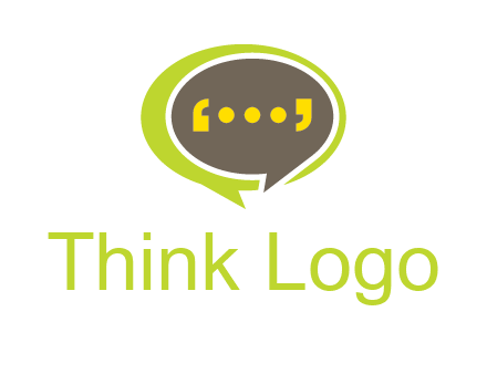 apostrophes in speech bubble communication logo