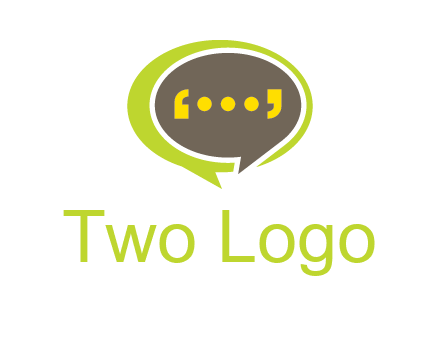 apostrophes in speech bubble communication logo