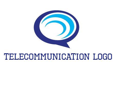 swoosh in speech bubble communication logo