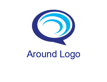 swoosh in speech bubble communication logo