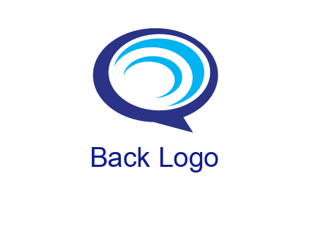 swoosh in speech bubble communication logo