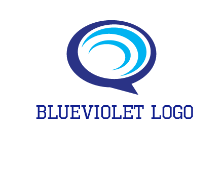 swoosh in speech bubble communication logo