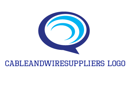 swoosh in speech bubble communication logo