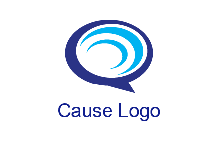 swoosh in speech bubble communication logo