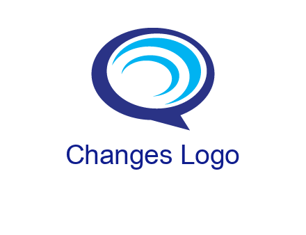 swoosh in speech bubble communication logo