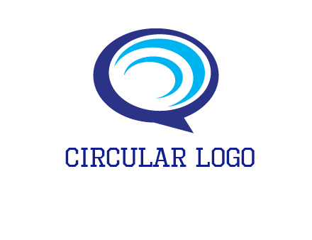 swoosh in speech bubble communication logo