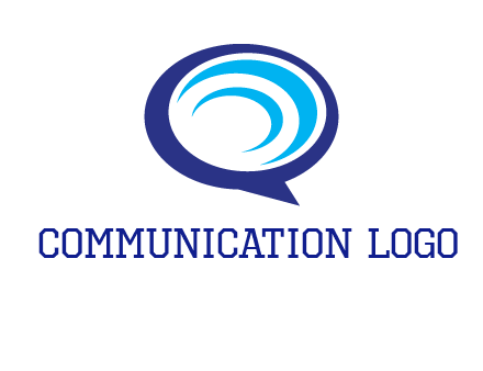 swoosh in speech bubble communication logo