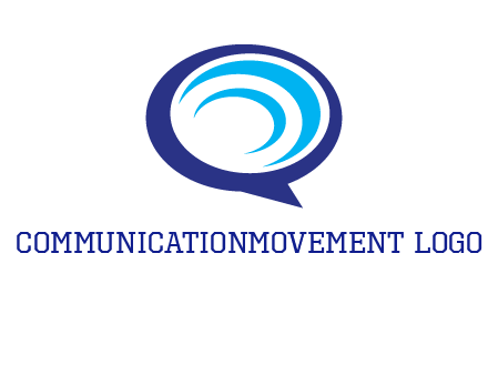 swoosh in speech bubble communication logo