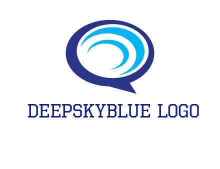 swoosh in speech bubble communication logo