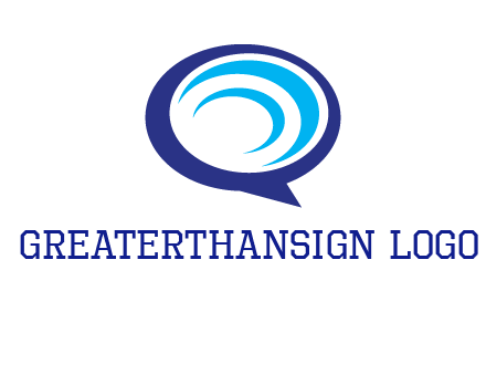 swoosh in speech bubble communication logo