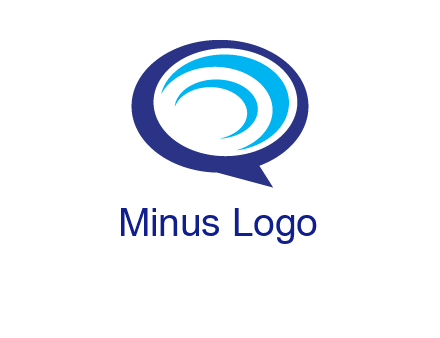 swoosh in speech bubble communication logo