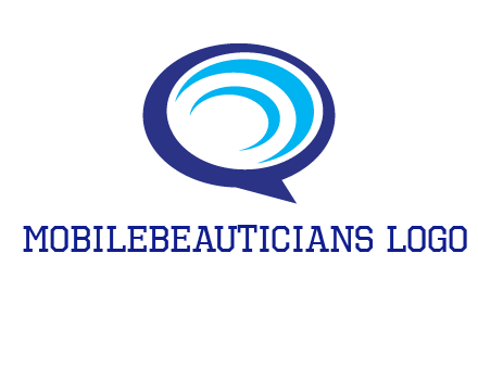 swoosh in speech bubble communication logo