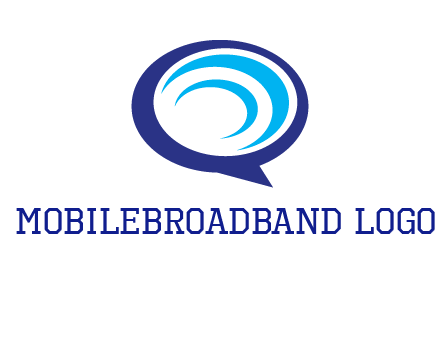 swoosh in speech bubble communication logo