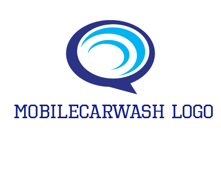 swoosh in speech bubble communication logo