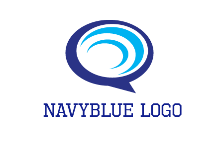 swoosh in speech bubble communication logo