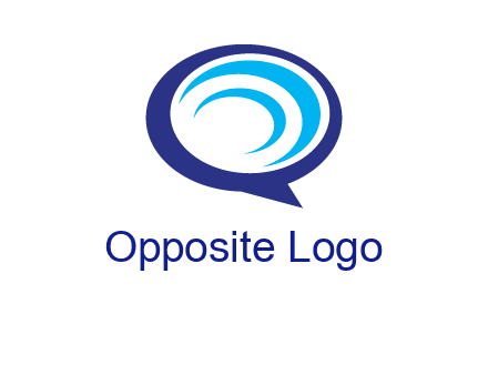 swoosh in speech bubble communication logo