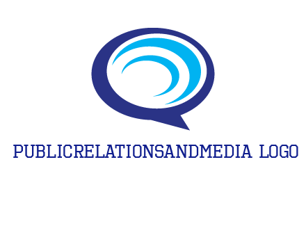 swoosh in speech bubble communication logo