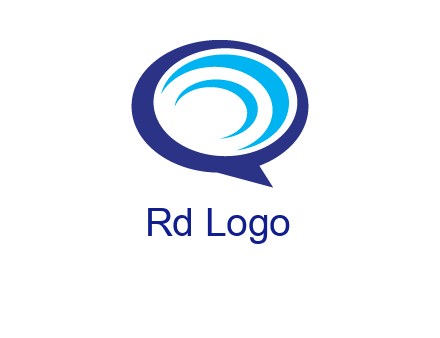 swoosh in speech bubble communication logo