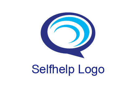 swoosh in speech bubble communication logo