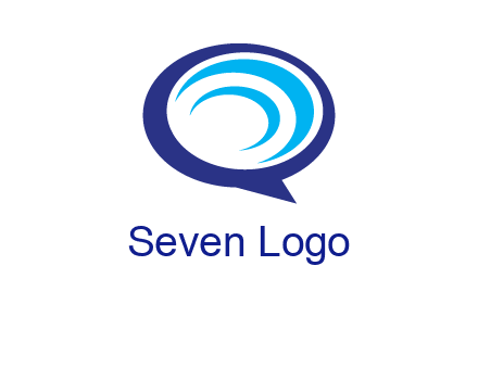 swoosh in speech bubble communication logo