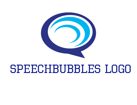 swoosh in speech bubble communication logo