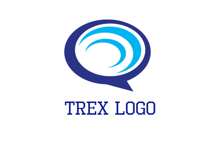 swoosh in speech bubble communication logo
