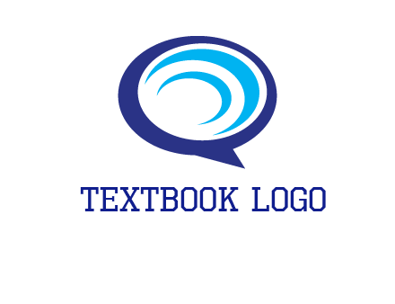 swoosh in speech bubble communication logo