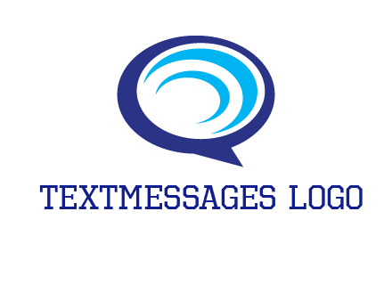 swoosh in speech bubble communication logo