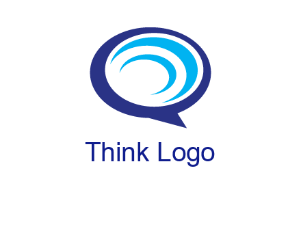 swoosh in speech bubble communication logo
