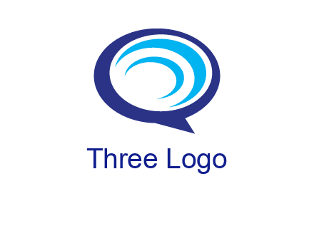 swoosh in speech bubble communication logo