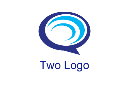 swoosh in speech bubble communication logo