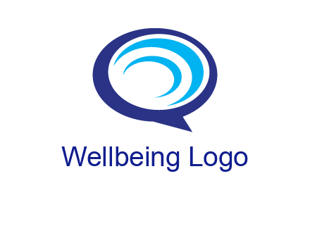swoosh in speech bubble communication logo
