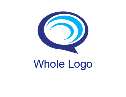 swoosh in speech bubble communication logo