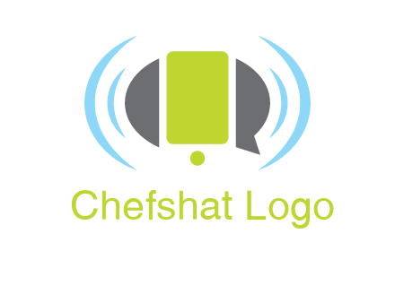 vibrating mobile and speech bubble icon