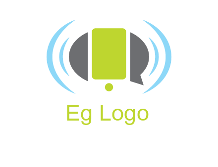 vibrating mobile and speech bubble icon