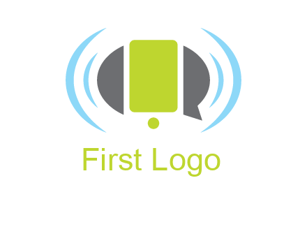 vibrating mobile and speech bubble icon
