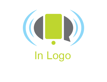 vibrating mobile and speech bubble icon