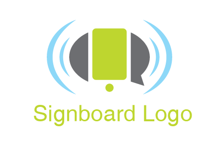 vibrating mobile and speech bubble icon