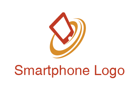 swoosh around mobile technology logo