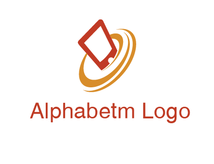 swoosh around mobile technology logo