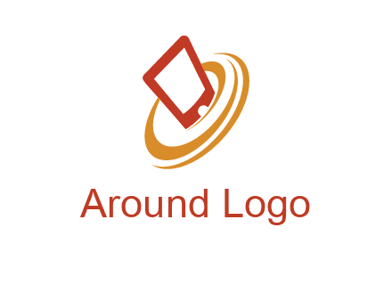swoosh around mobile technology logo