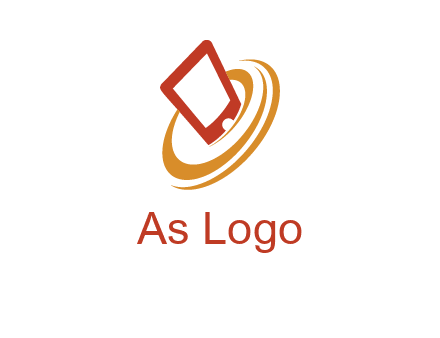 swoosh around mobile technology logo