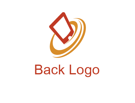 swoosh around mobile technology logo
