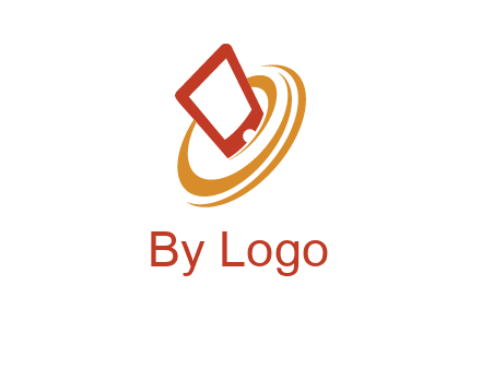 swoosh around mobile technology logo